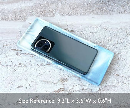 9.2" Porcelain Small Bathroom Tray, Ceramic Countertop and Vanity Tray for Cosmetics, Perfume, Jewelry, Candle - Soap Tray for Kitchen Counter (Blue)