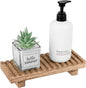 Bathroom Tray Rustic Farmhouse Bathroom Decor Wood Display Stand Riser Kitchen Soap Dish Holder for Vanity, Countertop, Sink, 8.6 * 3.6 Brown