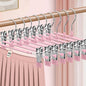 POZEAN Pants Hangers with Clips for Women 50 Pack, 12Inch Adjustable Heavy Duty Skirt Hangers, Space Saving Non-Slip Shorts Jeans Trousers Clothes Hangers, Pink