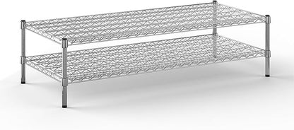 24" Deep x 54" Wide x 14" Height Wire Shelving Kit | 2-Tier | NSF Commercial Storage Rack Unit