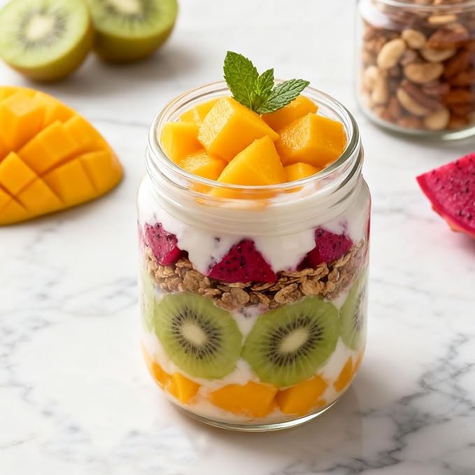 Overnight Oats Containers with Lids, 16oz Wide Mouth Mason Jars with Lids, 9 Pack Glass Jars with Airtight lid for Chia Pudding Yogurt Salad, Meal Prer Oatmeal Jars, Pink