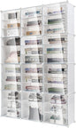 72 Pairs Shoes Organizer Cabinet, Shoe Container Storage Box, Shoe Rack Box Stackable Sneaker Display Box, 12 Tier Shoe Box Shoe Storage Bins Space Saving Sneaker Storage Box (clear)
