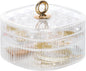 LETURE 3-Layer Acrylic Jewelry Organizer Box for Stud Earrings, Rings, Necklaces, Bracelets, Claw Clip Organizer, Small Bead Storage Containers for Crafts (Clear)