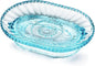 Glass Soap Dish, Vintage Embossed Bar Soap Holder, Decorative Soap Saver Tray for Shower, Bathtub, Bathroom and Kitchen Sink