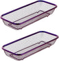 Kitchen Drawer Organizer, Stainless Steel Storage Container Metal Cabinet Storage Basket for Holding Silverware Kitchen Utensil, Pack of 2, Purple