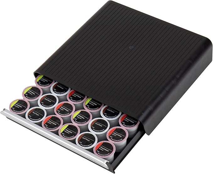 Mind Reader Single Serve Coffee Pod Drawer for 36 Pods, Countertop Organizer, Coffee Station Base, Black