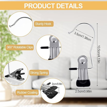 100 Pack Boot Hangers Clips for Closet, Heavy Duty Legging Organizer for Closet Hanging Pants Hangers with Clips Clothes Pins Hanger Clips Laundry Hooks Towel Socks Hats Tall Boots Home Travel
