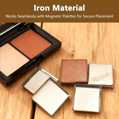 20Pcs Empty Eyeshadow Pans and 1 Depotting Tool for Makeup Palette 26mm Square Metal Pan Containers for Depotting Refillable IronTray for Watercolor Use Empty Makeup Palette Accessories