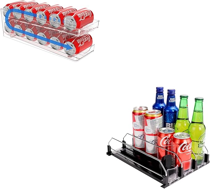 Rolling Soda Can Dispenser for Refrigerator and Automatic Soda Can Organizer for Refrigerator Can Dispenser