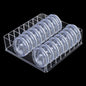 Klmnop Tumbler Lid Organizer, Clear Cup Lid Organizer with 7 Adjustable Dividers for Cabinet, Cabinet Pantry Kitchen Organizers for All Brand Tumbler Lid(1 Pack)