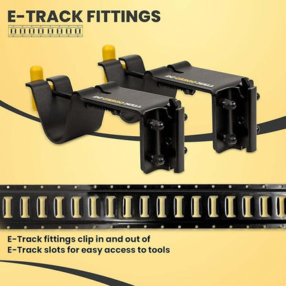 DC Cargo Mall E Track Tool Holder with Locking Handle – (2 Pack) Heavy Duty Weed Eater, Trimmer & Shovel Rack for Enclosed Trailers