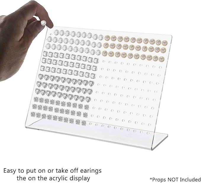 Marketing Holders Earring Display Stand Holds 120 Pair Slant Back Clear Acrylic for Hoops Studs or Dangles Jewelry Retailers Fashion Boutiques Personal Use Department Stores Sleek Contemporary