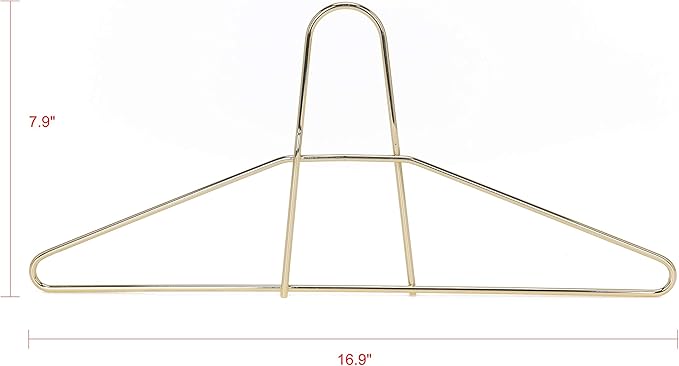 Quality Hangers Metal Hangers – Heavy Duty Hangers – Anti Theft Wire Hangers Suitable for Suits Coat Jacket – Hangers for Shuls Gyms Retail Stores Hotels – Can Carry Up to 200LBs (Gold, 60 Pack)
