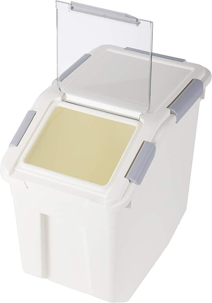 EonTone [2-Pack] 30 lbs Rice Storage Container, 15L Airtight Food Bin with Wheels for Flour, Pet Food
