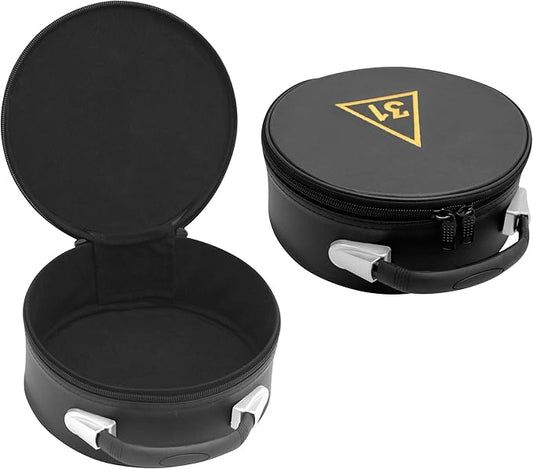 Freemason Masonic Cap Case – Premium Imitation Leather, Portable Fez Storage & Display Box - Machine Embroidery (31st Degree Scottish Rite)
