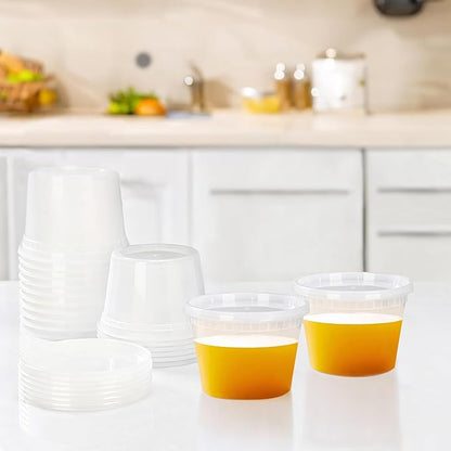 TashiBox 50 Sets 16 Oz Plastic Deli Containers with Lids - Food Storage Containers with Lids - Clear Airtight Meal Prep Containers, BPA Free, Stackable, Leakproof, Microwave and Freezer Safe