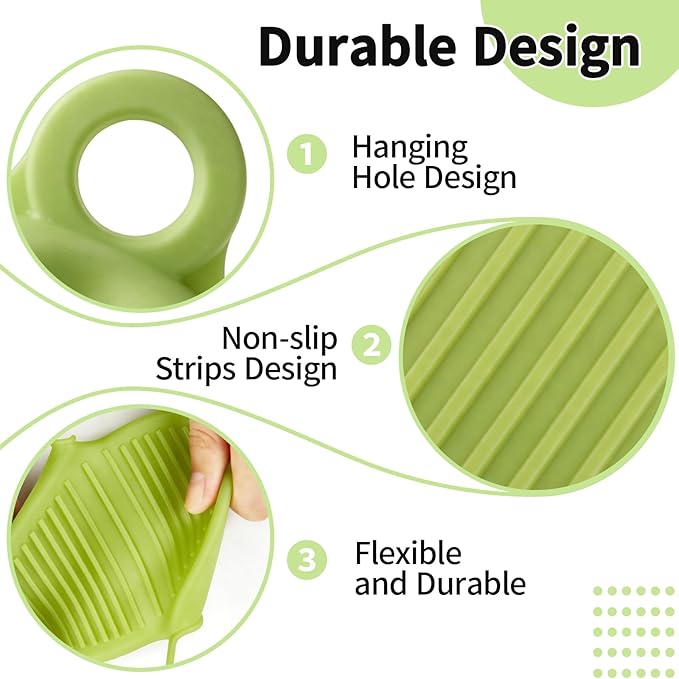 Oven Mitts and Pot Holders Sets, Mini Silicone Oven Mitts Heat Resistant (1 Pair), Pot Lid Holder While Cooking (1 Pair), Non-Slip Silicone Pot Holders & Spoon Rest, Dishwasher Safe