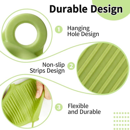 Oven Mitts and Pot Holders Sets, Mini Silicone Oven Mitts Heat Resistant (1 Pair), Pot Lid Holder While Cooking (1 Pair), Non-Slip Silicone Pot Holders & Spoon Rest, Dishwasher Safe