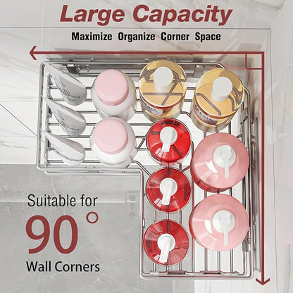 Youvip 4-Pack Adhesive Corner Shower Caddy with Soap Holder, No Drilling Wall Mounted Shower Shelves-Rustproof, Organizer for Bathroom, Kitchen & Home Decor. Silver