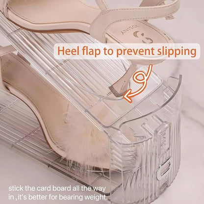 12 Pack Shoe Slots Organizer Adjustable Level Shoe Stacker Holder Storage Space Saving Sneakers Display Tray Rack for Closet