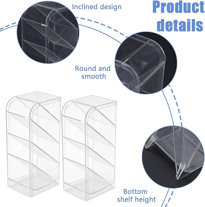 4-Tier Acrylic Rollerball Perfume Organizer, 2Pack 45° Slanted Perfume Holder, Transparent ScentBird & Travel Size Perfume Sample Storage Case(2pack)