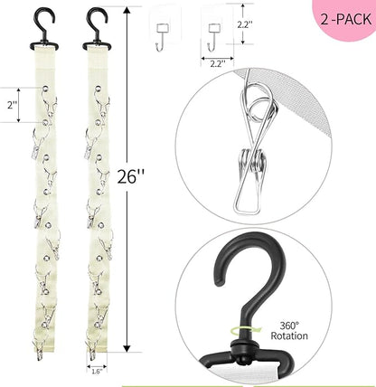 Hat Organizer Baseball Caps Rack Hangers 2PCS Door Hat Racks with 8 Stainless Steel Clips Cap Wall Holder Closet Storage Organizer Over Door Wall Caps Storage Hangers Beige