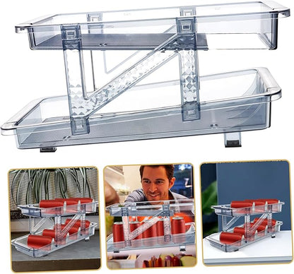 SOLUSTRE Strong Material Beverage Can Holder Refrigerator Soda Can Organizer Drink Dispenser Bin