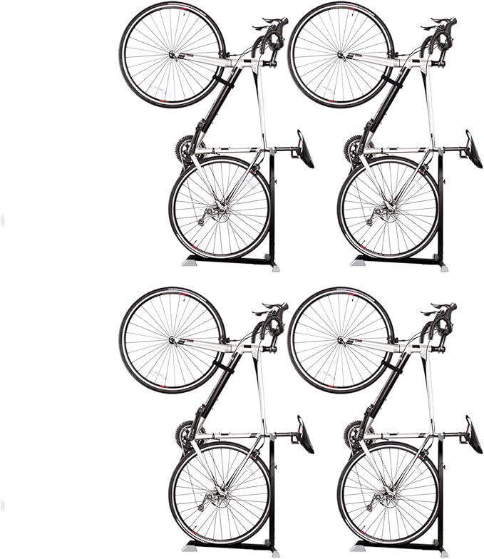 Bike Nook Stand & Vertical Storage Rack - 4 Pack with connectors- The Original Vertical Bicycle Floor Stand for Garage Storage and Indoor and Outdoor use, No Drilling Required