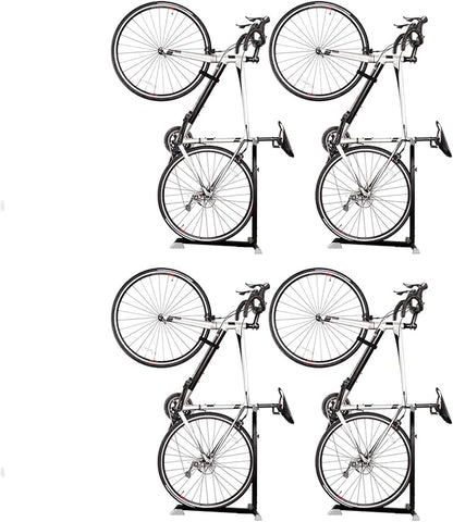 Bike Nook Stand & Vertical Storage Rack - 4 Pack with connectors- The Original Vertical Bicycle Floor Stand for Garage Storage and Indoor and Outdoor use, No Drilling Required