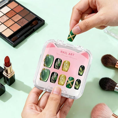 30 Set Press On Nail Display Box with Adhesive Tape and Card,Acrylic Nail Organizer Storage Case for Artificial Nail Packaging,Nail Salon Display Commercial Use