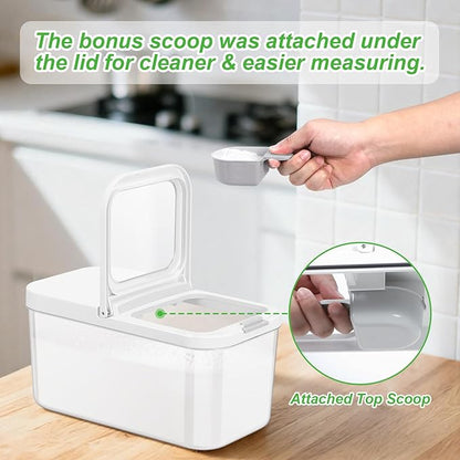 TBMAXS Rice Flour Storage Container - 6.5 Qt | 12 Lbs Crystal-Clear Plastic Food Storage Container Bin with Flip-up Lid, Dry Food Holder for Kitchen Pantry Organization and Storage
