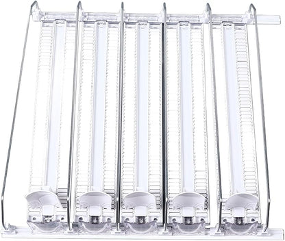 Fridge Drink Dispenser – Self-Pushing Soda Can for Refrigerator, Beverage Holder for Home Kitchen, White (5PCS), Compatible with Standard 12oz Cans