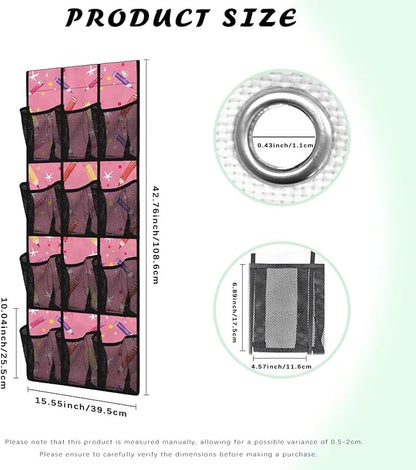 Pencils Over The Door Shoes Organizer 12 Large Mesh Pockets Closet Door Hanging Shoe Rack Organizer Washable Storage Bag for Toys Snacks Shoes Hats Comics Back to School Gifts