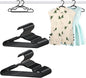 100 Pack Black Baby Hangers 11.42 Inch & 12.91 Inch Each 50 Pack - Kids Non-Slip Clothes Hangers for Infant & Child, Durable Plastic Children's Hangers for Closet, Pants, Coats, Skirts
