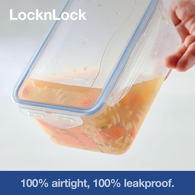 LOCK & LOCK Easy Essentials Pantry Food storage containers with lids / Pantry storage / Airtight containers, BPA free - Square - 11 cup - Great for Sugar, Clear
