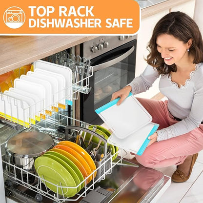 10 Pack Dishwasher Safe Reusable Bags, Leakproof Reusable Freezer Bags, BPA Free Food Storage Bags for Lunch Marinate Food Travel - 3 Gallon 3 Snack 4 Sandwich Bags
