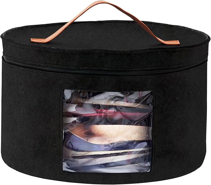 Color You Hat Box, Hat Storage Box 17" Diameter Hat Boxes for Women Men Storage Large Round Hat Travel Case with Dustproof Lid Travel Hat Box Stuffed Animal Toy Clothes Sheet Hat Organizer
