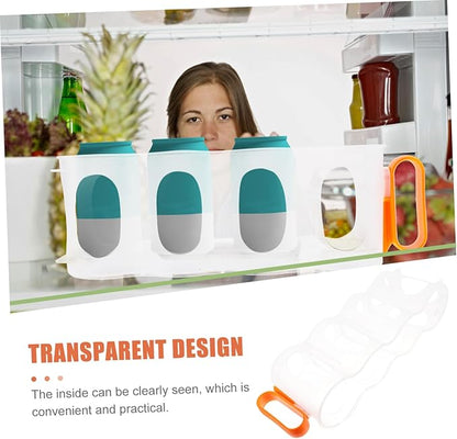 IMIKEYA Storage Box Bins Can Organization Insulated Fridge Organizer Kitchen Reusable Drink Tray Beverage Dispenser with Dispenser Bin for Refrigerator Container Holder Soda Orange Pp