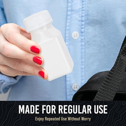 Norcalway 10pcs 2oz Plastic Shot Bottles with Caps - Ginger Shot - Freezer Safe, Leak Proof, BPA Free, Food Grade Small Plastic Travel Bottles with Caps