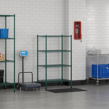 Commercial NSF Listed Green Epoxy Stationary Wire Shelving Kit 21" x 30" x 54", with 4 Shelves Perfect for Warehouse, Walk-in Refrigerator, Freezer, Grocery Store, Restaurant, Dishroom