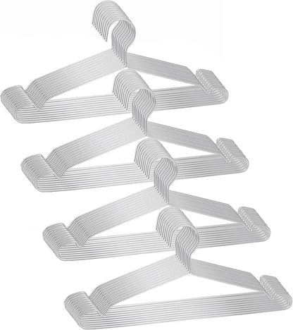 Clothes Hangers 40 Pack - Heavy Duty Stainless Steel Metal Hangers, Ultra Thin Space Saving Wire Coat Hangers with Non-Slip Shoulders (16.5 Inch)