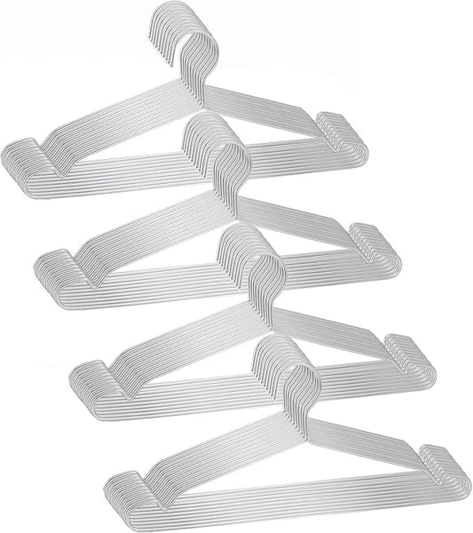 Clothes Hangers 40 Pack - Heavy Duty Stainless Steel Metal Hangers, Ultra Thin Space Saving Wire Coat Hangers with Non-Slip Shoulders (16.5 Inch)