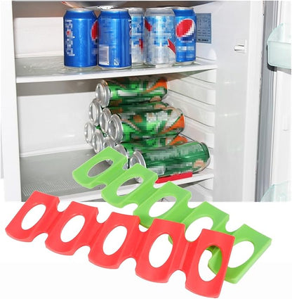 2pcs Silicone Wine Stacker, Foldable Bottle and Can Easy Stacker Beer Racker Space Saver Foldable Fridge Wine Holder Beer Can Racker for Kitchen Cabinet Fridge