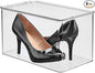 iDesign Stackable Clear Plastic Shoe Boxes with Lids, Storage Shoe Container for Closet, 4-Pack