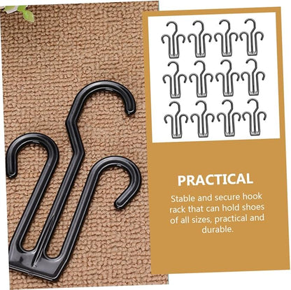 VICASKY 12pcs Plastic Shoe Drying Hooks Double Hook Design Sturdy Multi Functional Shoe Organizer for Closet and Door Hanging Lightweight Space Saving Holder for Quick Drying and Shape