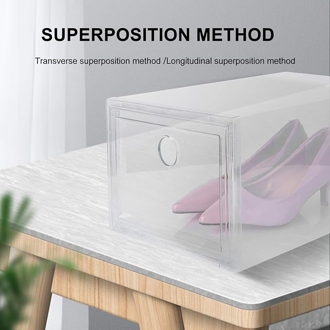 Cabilock 1pc Plastic Shoes Storage Box Capacity Shoe Case Door Practical Organizer for Home and Closet for Seasons Dimensions
