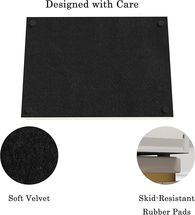 Perfume Vanity Tray With Metal Frame, Gold Bathroom Decorative Tray for Dresser, Jewelry or Home Decoration 2 Pcs (L+S)