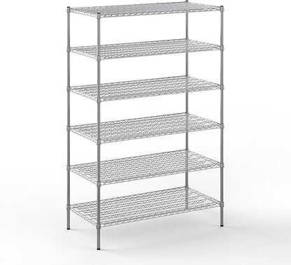 24" Deep x 48" Wide x 74" Height Wire Shelving Kit | 6-Tier | NSF Commercial Storage Rack Unit