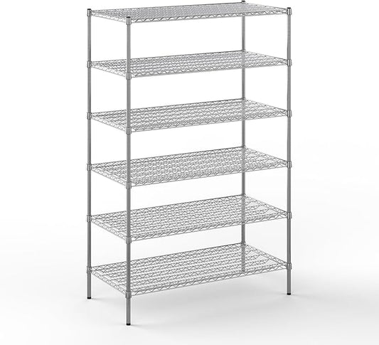 24" Deep x 48" Wide x 74" Height Wire Shelving Kit | 6-Tier | NSF Commercial Storage Rack Unit