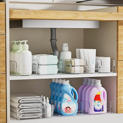 Clear Organizing Bins for Total Home Organization - Multi-Purpose Storage Solution for Pantry, Closet, Bathroom, and Kitchen (8 pack clear)